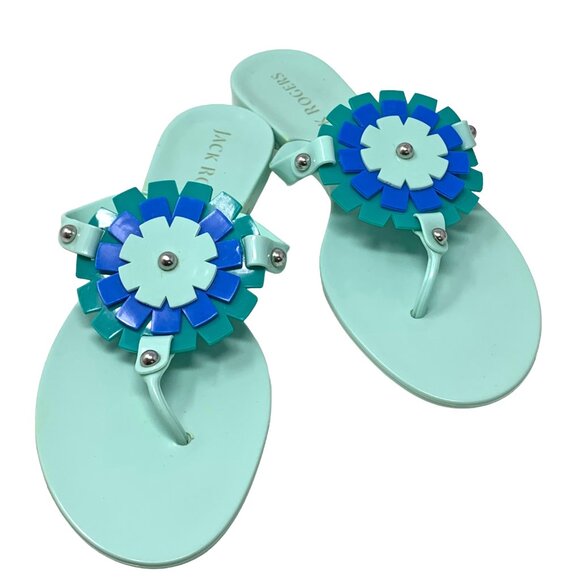 Jack Rogers‎ Bella Mint Jelly Thong Flip Flop Sandals - Picture 6 of 9